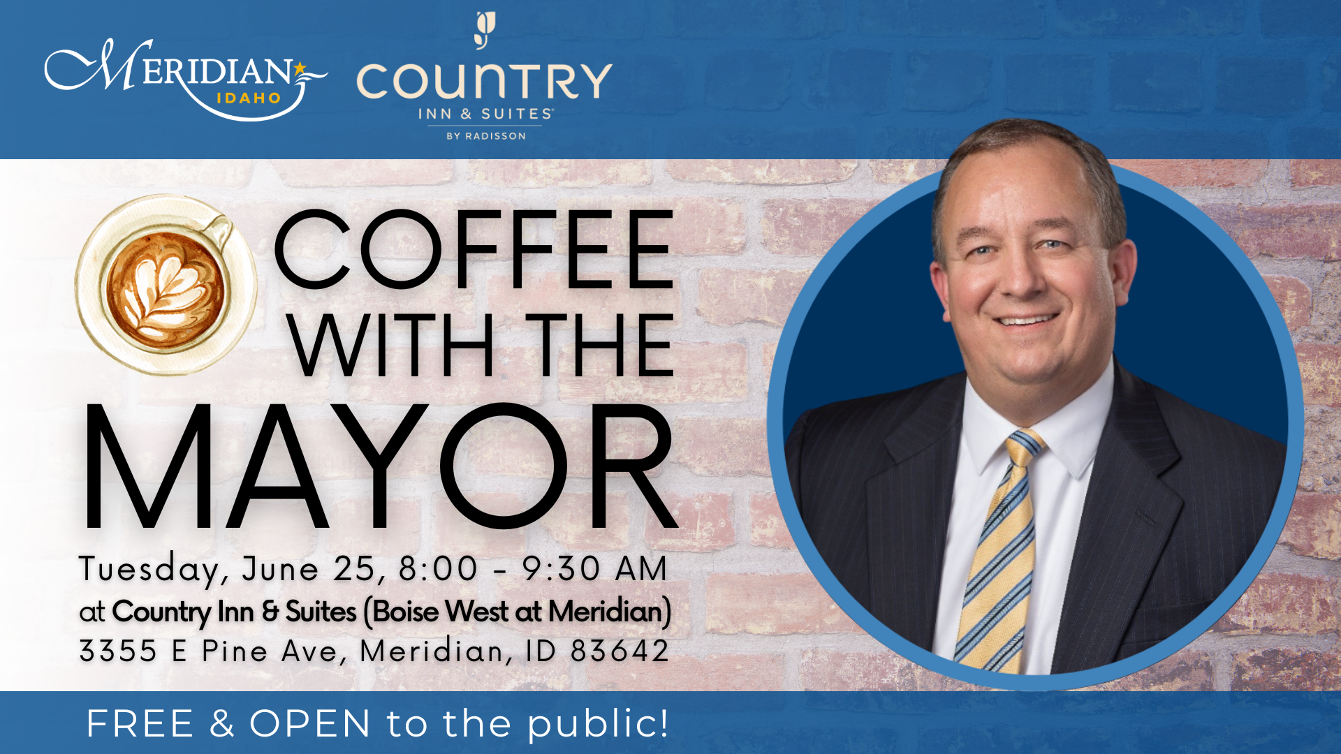 Flyer for Coffee with the Mayor June 25, 2024