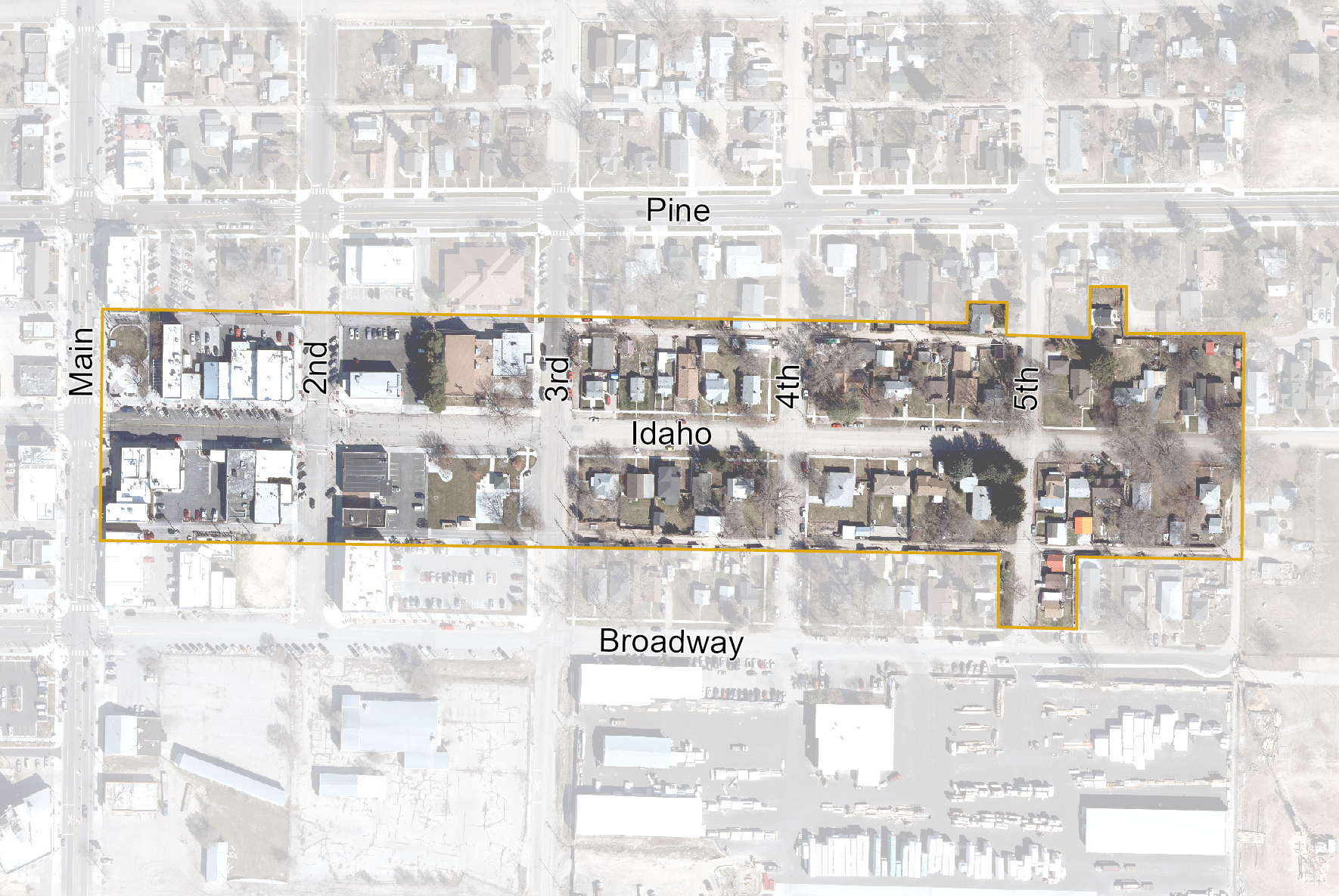 Map of the E Idaho Avenue Sewer and Water Main Replacement Project