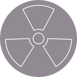 Grey icon with white marks indicating hazardous