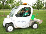 Two volunteers in the Park Ambassador Vehicle at Kleiner Park