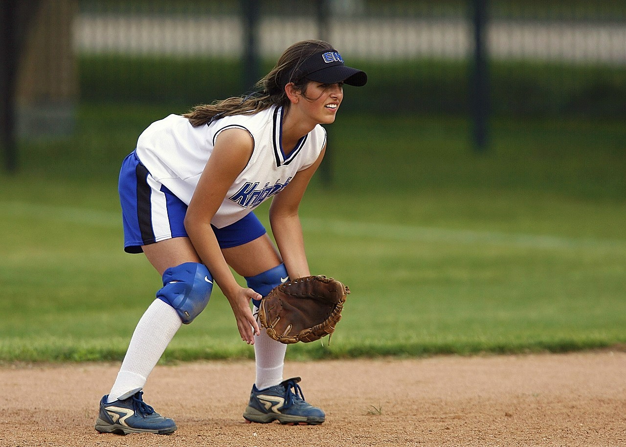 Female softball player at Heritage Ball Fields