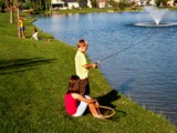 Kids fishing at Paramount